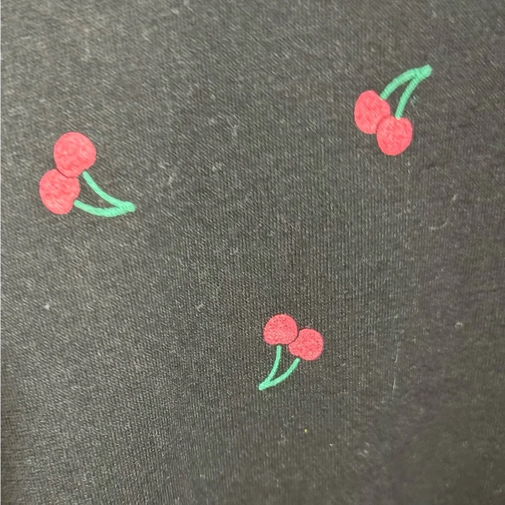 Black Cherry Print Women's Short Sleeve Tee - Picture 5 of 8